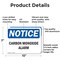 Signmission Carbon Monoxide Alarm, 10 in W x Rectangle, Aluminum OS-2PACK-NS-A-710-L-10440 - alternate 3